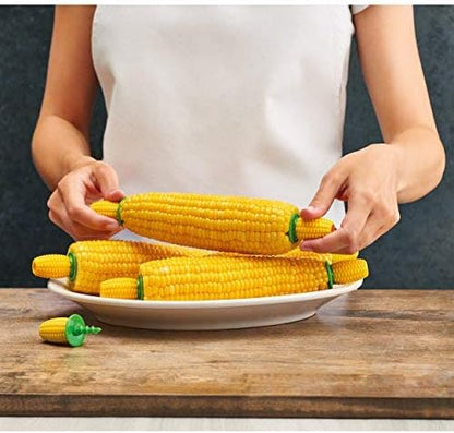 Corn Holders - 8 Piece Set Yellow/Green, 2.75" x 1.2"