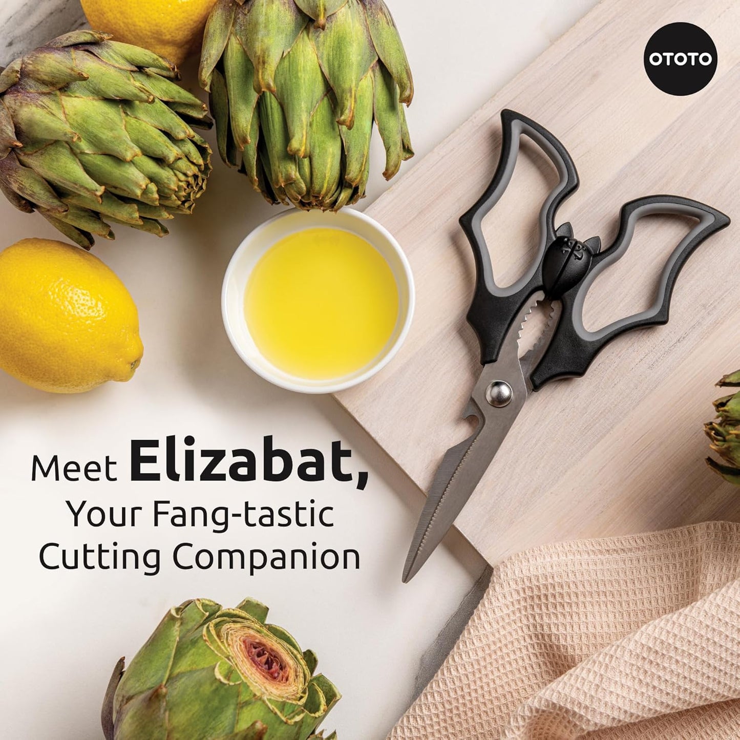 Original Elizabat Kitchen Scissors - Halloween Goth Cute Bat Kitchen Shears, Bat Scissors, Gothic Scissors Utensils - Spooky Bats Halloween Gifts, Cute Gadgets, Kitchen Gadgets