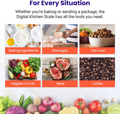 0.1g Food Kitchen Scale, Bowl, Digital Grams and Ounces for Weight Loss, Dieting, Baking, Cooking, and Meal Prep, 11lb/5kg, Stainless Steel Silver
