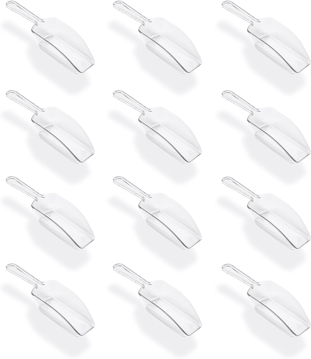 5.5" Mini Acrylic Plastic Kitchen Scoops for Weddings, Candy Dessert Buffet, Ice Cream, Protein Powders, Coffee, Tea (Clear)