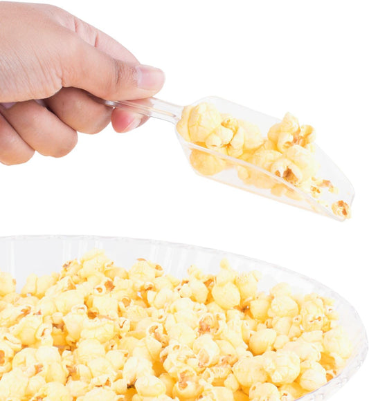 5.5" Mini Acrylic Plastic Kitchen Scoops for Weddings, Candy Dessert Buffet, Ice Cream, Protein Powders, Coffee, Tea (Clear)