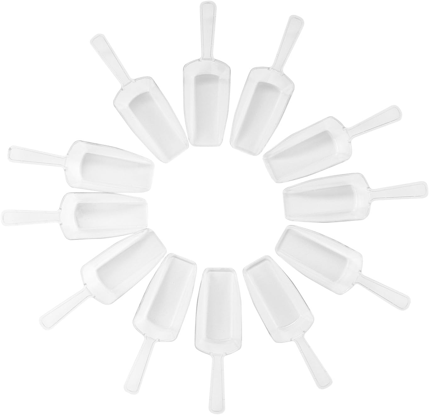 5.5" Mini Acrylic Plastic Kitchen Scoops for Weddings, Candy Dessert Buffet, Ice Cream, Protein Powders, Coffee, Tea (Clear)