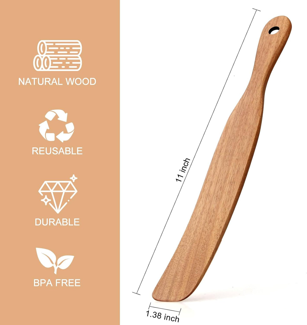 Wooden Spurtle Spatula Set for Sourdough Bread Making Supplies Essentials