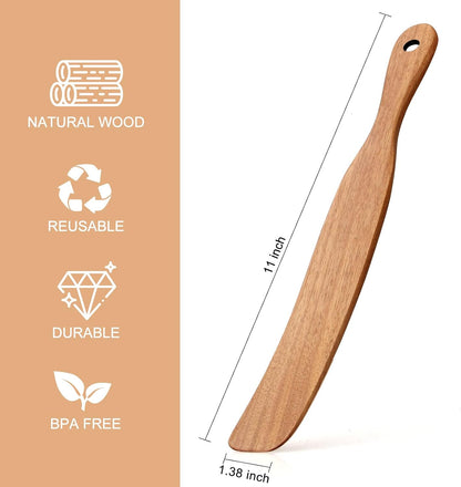 Wooden Spurtle Spatula Set for Sourdough Bread Making Supplies Essentials