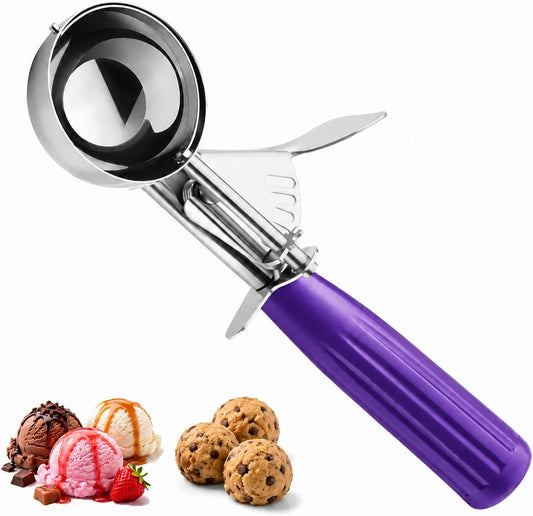 Ice Cream Scoop, Small Size Cookie Scoop with Trigger for Meatballs Melon | 18/8 stainless steel bowls, 1.46 Tbsp/22ml capacity portions for baking and meatballs, effortless release, dishwasher safe