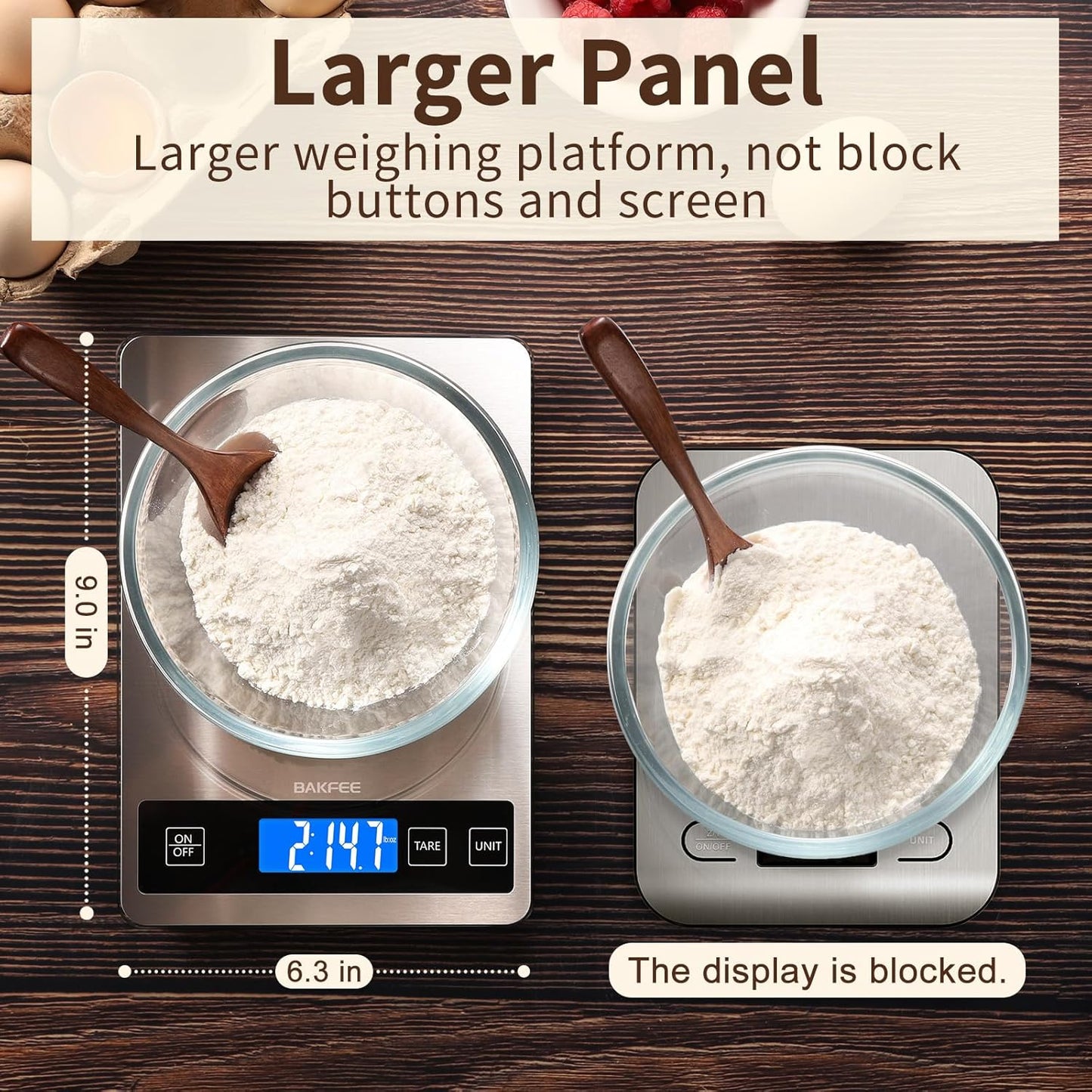 Rechargeable Food Scale, 33lb Kitchen Scale with 1g Precision, Black | Premium Stainless Steel & Tempered Glass, Splash-Resistant Sturdy Surface, USB-C or Batteries, for Cooking, Baking, Meal Prep