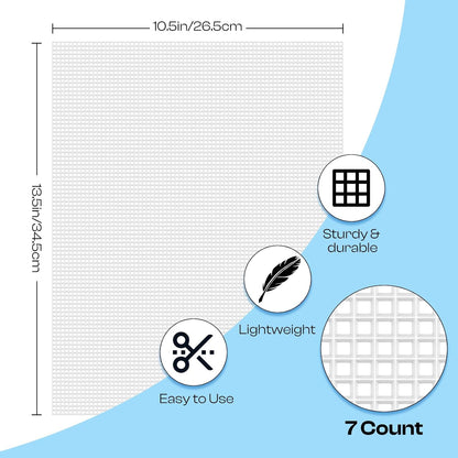 7 Count Plastic Mesh Canvas Sheets for Embroidery