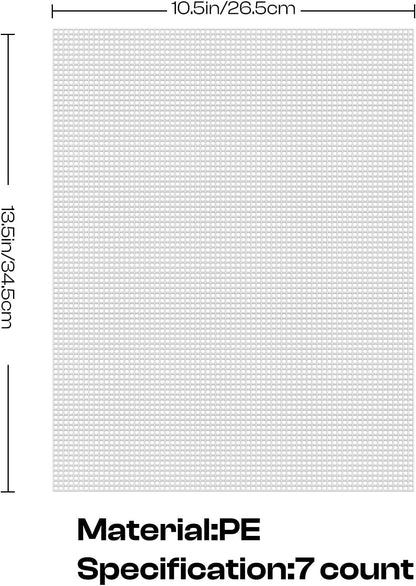 7 Count Plastic Mesh Canvas Sheets for Embroidery