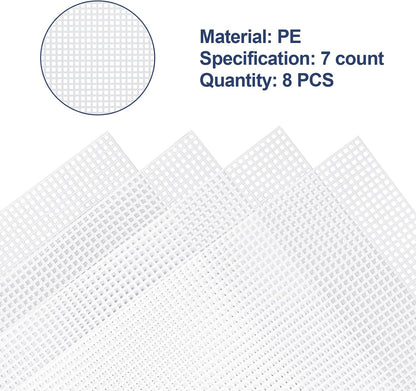 7 Count Plastic Mesh Canvas Sheets for Embroidery