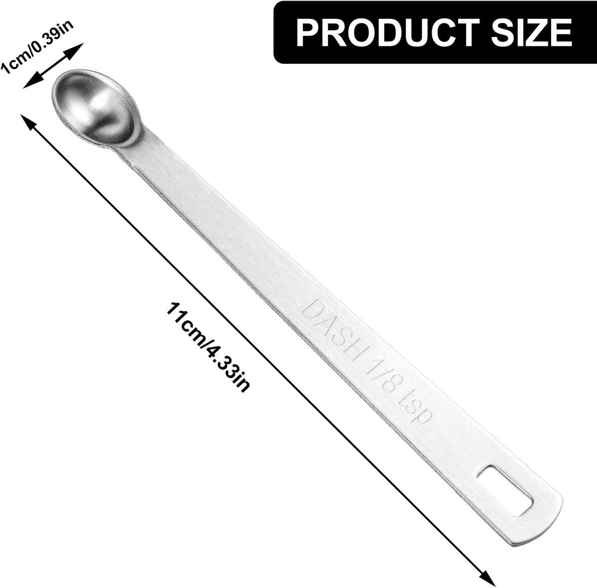 5 Pcs 1/8 Teaspoon Measuring Spoons Mini Spoons Stainless Steel Measuring Spoons Small Dessert Spoons For Kitchen Family Cafe Scooping Spices Oil And Cooking Wine 1/8 tsp (Silver)