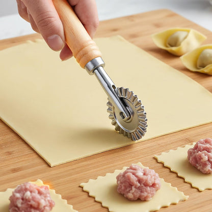 2PCS Ravioli Cutter Wheel, Pastry Cutter Wheel Stainless Steel Pasta Cutters Wheels with Ergonomic Handle Pizza Cutters Wheels for Pasta, Pastry, Dumpling, Noodles for Home and Kitchen - 1.5" Diameter