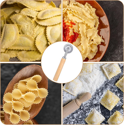 2PCS Ravioli Cutter Wheel, Pastry Cutter Wheel Stainless Steel Pasta Cutters Wheels with Ergonomic Handle Pizza Cutters Wheels for Pasta, Pastry, Dumpling, Noodles for Home and Kitchen - 1.5" Diameter