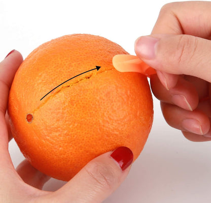Orange Peeler Citrus Remover Plastic Slicer Cutter Easy Fruit Opener Kitchen Gadget for Orange, Avocado (Orange)