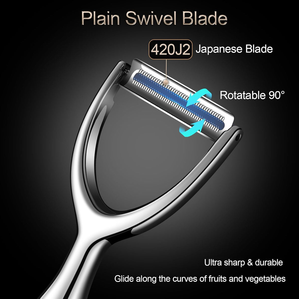 JINGTO Premium Vegetable Peeler Stainless Steel, Ultra Sharp Potato Peeler