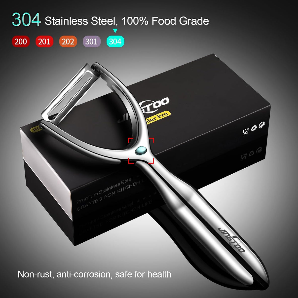 JINGTO Premium Vegetable Peeler Stainless Steel, Ultra Sharp Potato Peeler