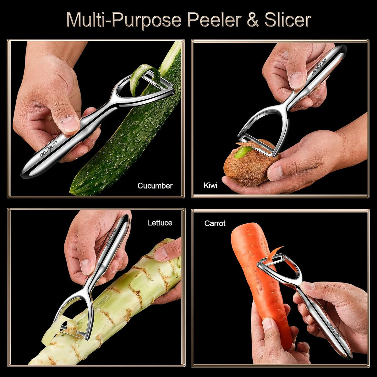JINGTO Premium Vegetable Peeler Stainless Steel, Ultra Sharp Potato Peeler