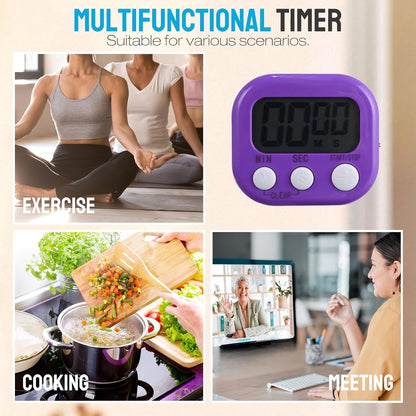 24 Pcs Digital Kitchen Timer Magnetic Timer Bulk On/Off Switch Minute Second Count up Countdown Loud Alarm for Exercise Cook Baking (Blue,Green)