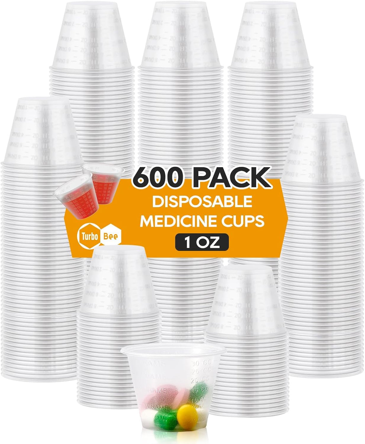 Disposable Medicine Cups (1 oz) 1200 Pack,Small Plastic Measuring Cups for Medical Purposes, or Mixing and Measuring Resin, Epoxy, DIY Arts, Paint