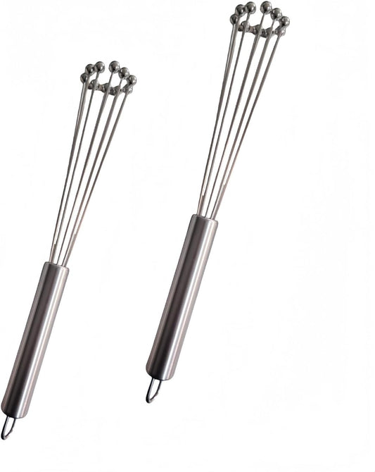 2 PCS 10.23inch Stainless Steel Ball Whisks,Durable Manual Egg Beater, Dishwashable Kitchen Whisk,Cream whisk, kitchen baking tool