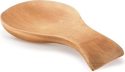 Acacia Wood Spoon Rest for Stove Top Bamboo Holder for Spatula Rest for Kitchen, Counter Spoon Holder for Countertop, Modern and Rustic for Farmhouse as Dining Table Decoration(Brown)