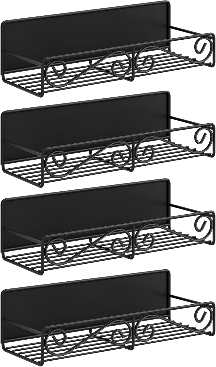 2 Pack Magnetic Spice Rack, Easy to Install on The Side of Refrigerator/Space Saving Kitchen Organization Shelf Organizer for Cabinet