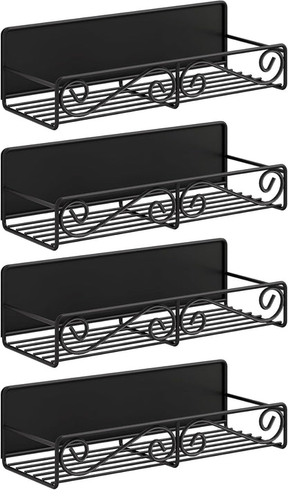 2 Pack Magnetic Spice Rack, Easy to Install on The Side of Refrigerator/Space Saving Kitchen Organization Shelf Organizer for Cabinet