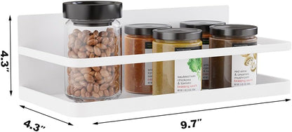 2 Pack Magnetic Spice Rack, Easy to Install on The Side of Refrigerator/Space Saving Kitchen Organization Shelf Organizer for Cabinet