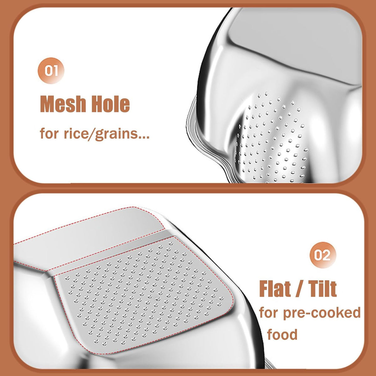 Rice Washer Strainer Bowl, Stainless Steel Quinoa Washing Bowl | Side Drainers Colander for Cleaning Rinsing Fruits, Vegetables, and Beans - Versatile Kitchen Tool