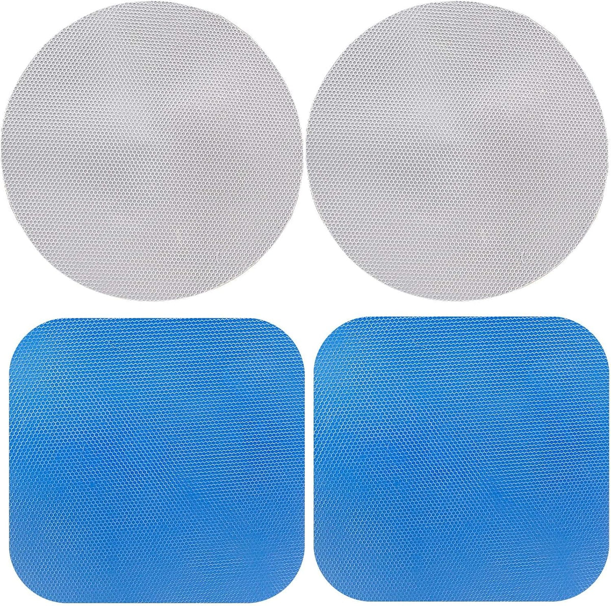 4pcs Rubber Jar Opener Gripper Pads, Blue and Grey