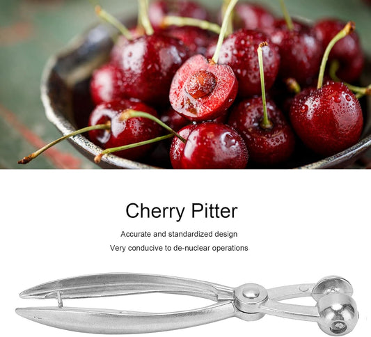 Aluminum Alloy Cherry Pitter Tool, Hand Cherry Stone Remover | Professional, for Cherries & Olives, Ergonomic Cherry Corer with Hanging Rings, Cherry Pitting Tool (7.5 Inch)