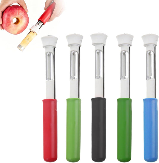 5 Pack 2 in 1 Apple Corer and Peeler, Apple Corer Tool, Fruit Vegetable Corer and Peeler Tool, Stainless Steel Apple Peeler, Apple Corer Remover Tool, for Vegetable Fruit Kitchen Gadget