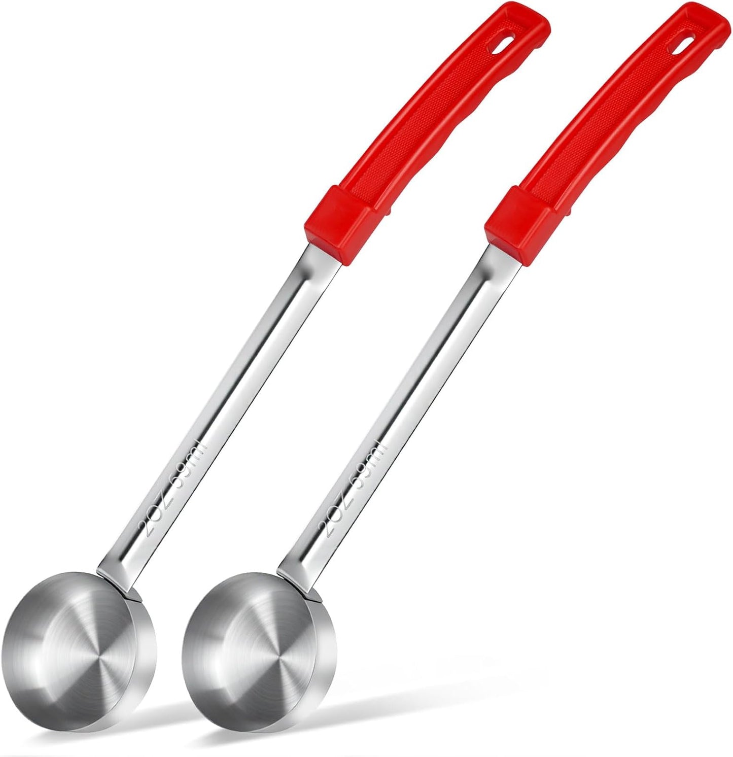 4 Ounce Solid Stainless Steel Portion Control Ladle Spoon - 2Pcs Pizza Sauce Serving Spoons Portion Ladle for Sauces, Perfect for Weight Watchers, Buffets, Parties