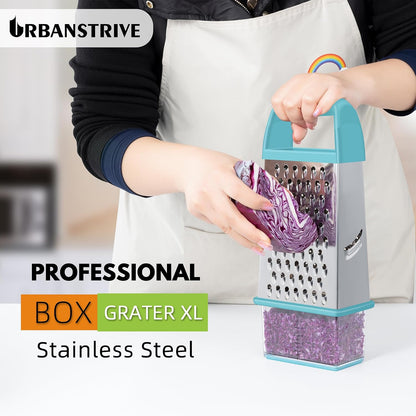 Cheese Grater With Container Box Grater Stainless Steel Kitchen Black