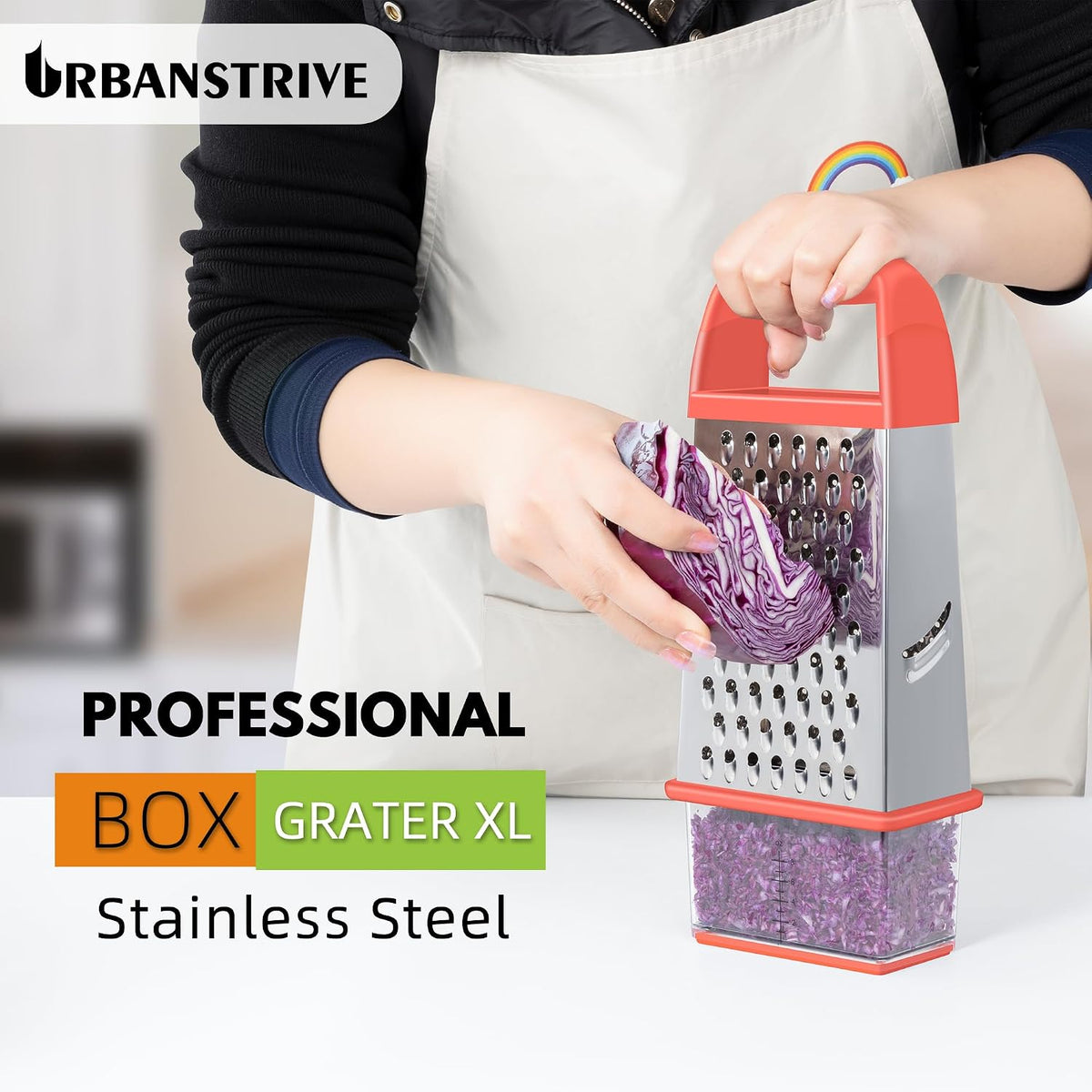Cheese Grater With Container Box Grater Stainless Steel Kitchen Black