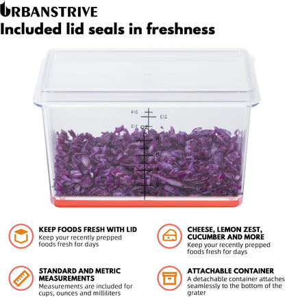 Cheese Grater With Container Box Grater Stainless Steel Kitchen Black