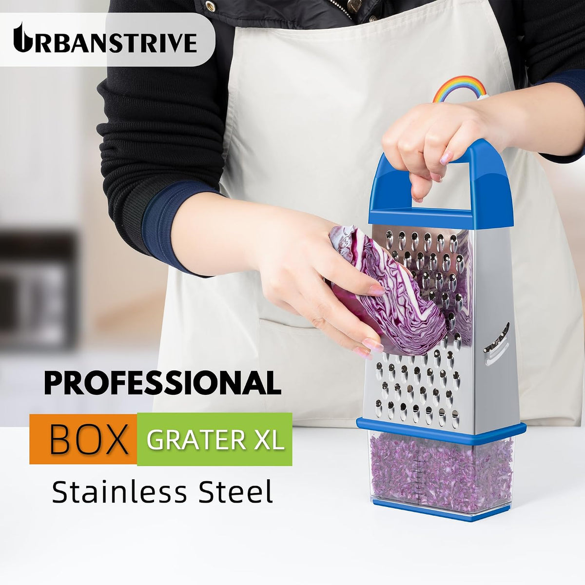 Cheese Grater With Container Box Grater Stainless Steel Kitchen Black