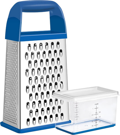 Cheese Grater With Container Box Grater Stainless Steel Kitchen Black