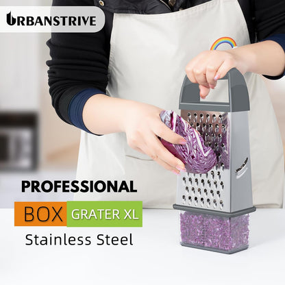 Cheese Grater With Container Box Grater Stainless Steel Kitchen Black
