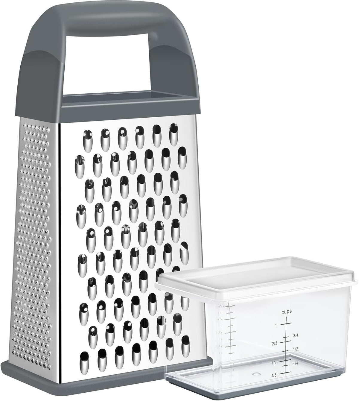 Cheese Grater With Container Box Grater Stainless Steel Kitchen Black