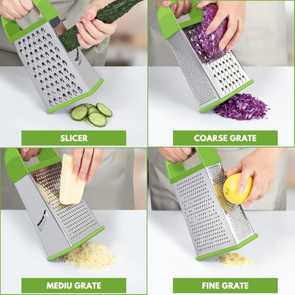 Cheese Grater With Container Box Grater Stainless Steel Kitchen Black