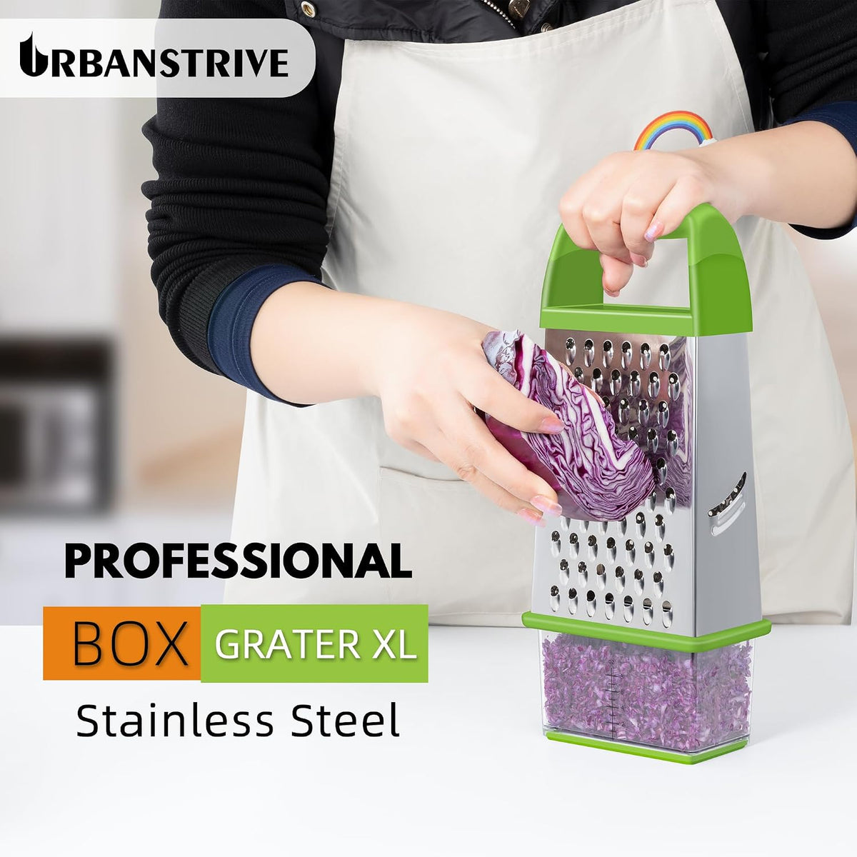 Cheese Grater With Container Box Grater Stainless Steel Kitchen Black
