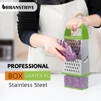 Cheese Grater With Container Box Grater Stainless Steel Kitchen Black