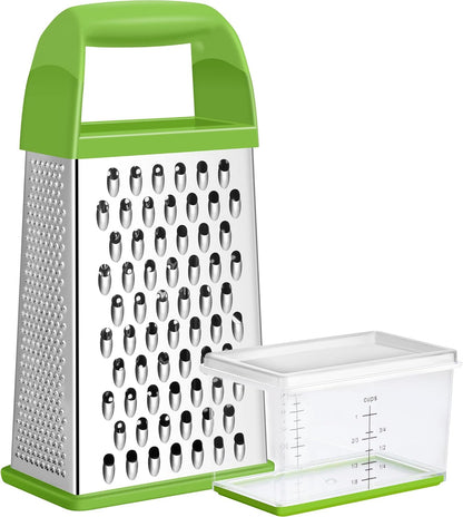 Cheese Grater With Container Box Grater Stainless Steel Kitchen Black