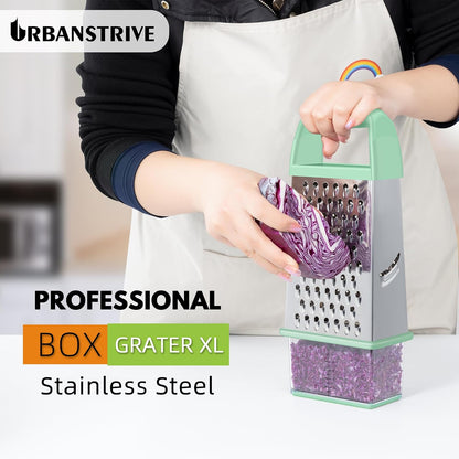 Cheese Grater With Container Box Grater Stainless Steel Kitchen Black