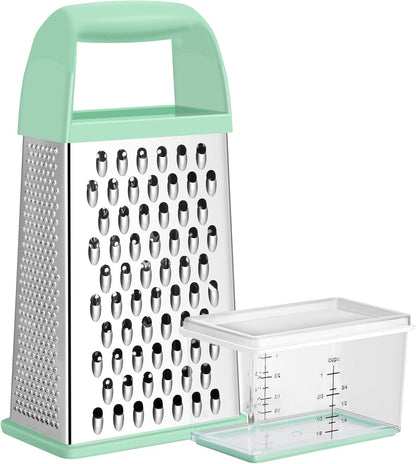 Cheese Grater With Container Box Grater Stainless Steel Kitchen Black