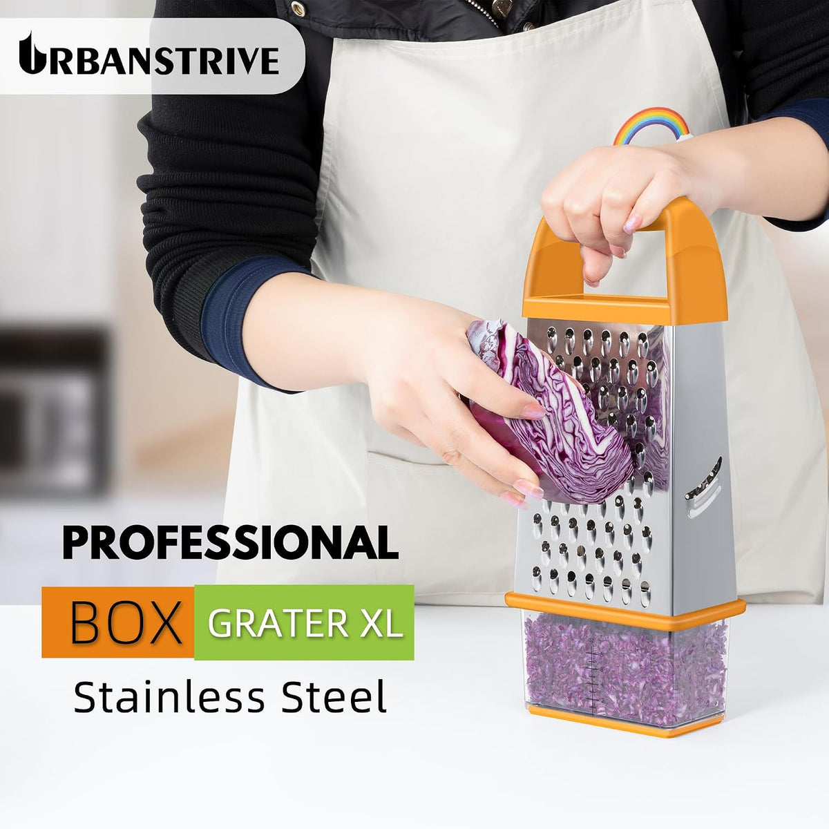 Cheese Grater With Container Box Grater Stainless Steel Kitchen Black