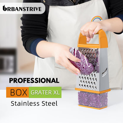 Cheese Grater With Container Box Grater Stainless Steel Kitchen Black