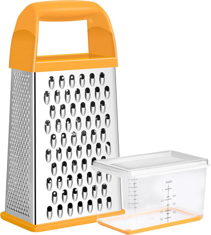 Cheese Grater With Container Box Grater Stainless Steel Kitchen Black