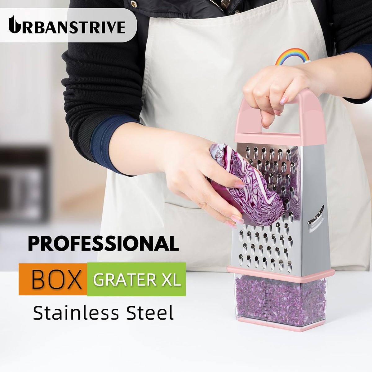 Cheese Grater With Container Box Grater Stainless Steel Kitchen Black