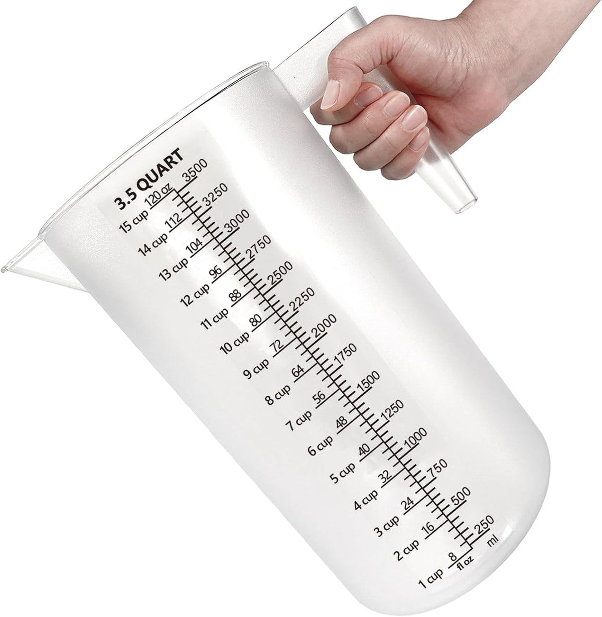 16 oz (2 Cup) Liquid Measuring Cup, Food-Grade Plastic Measuring Cup with Laser-Etched Markings, Clear Single Measuring Cup